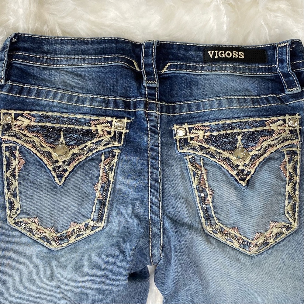 Vigoss Jeans Heritage Embellished Capri Rhinestone